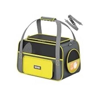Compact Yellow & Gray Soft-Sided Pet Carrier Tote